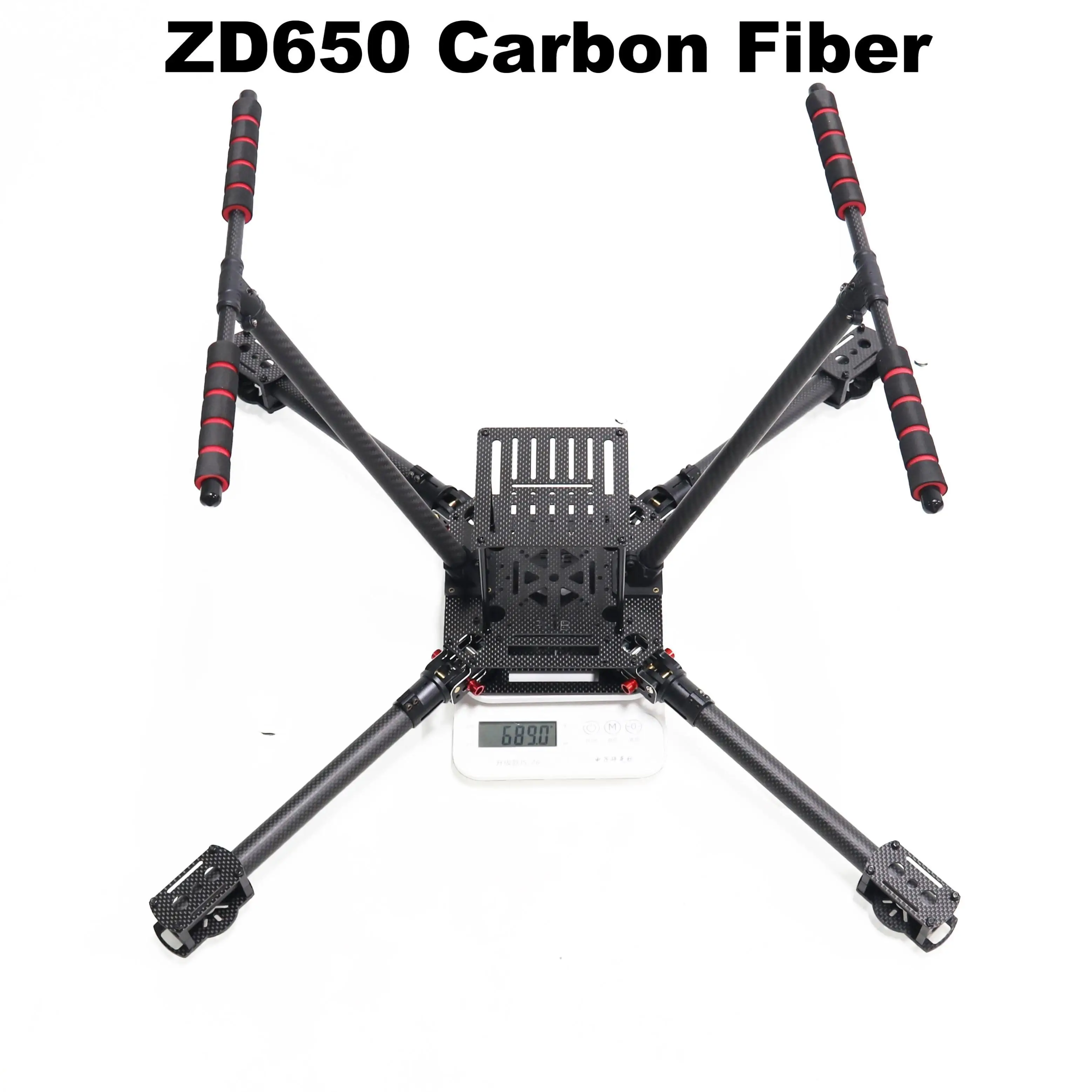 HotRC ZD650 Telaio quadricottero in fibra di carbonio da 650 mm FPV Quad con pattino di atterraggio in fibra di carbonio F650