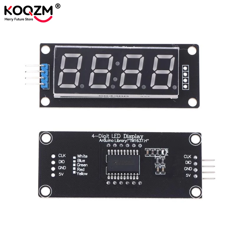 0.56inch 0.56" TM1637 4-Bits 7 Segments Digital Tube Clock Module Double Dots LED Display Screen Board forArduino Display Module