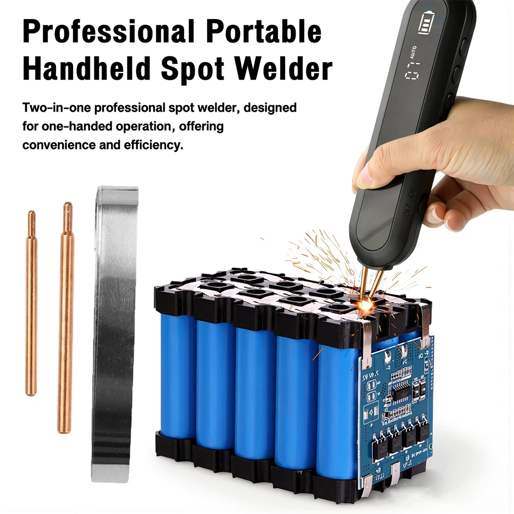 Mini soudeuse par points tout-en-un, machine de soudage par points portative, 12 vitesses réglables, outil de soudage par points pour batterie au lithium 18650, DIY