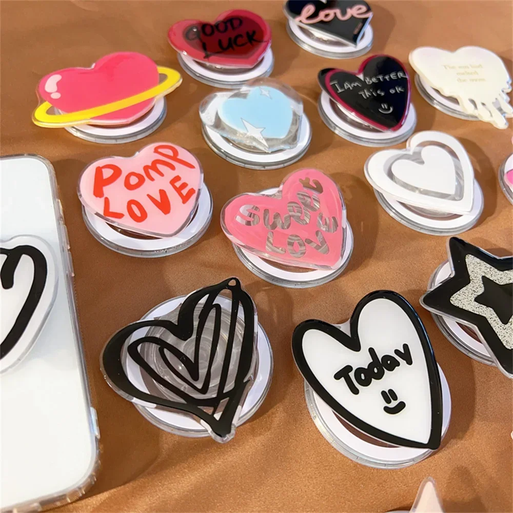 Love Heart Star for Magsafe Magnetic Phone IPhone 16 Foldable Stand, Shipping Does Not Include Photo Accessories