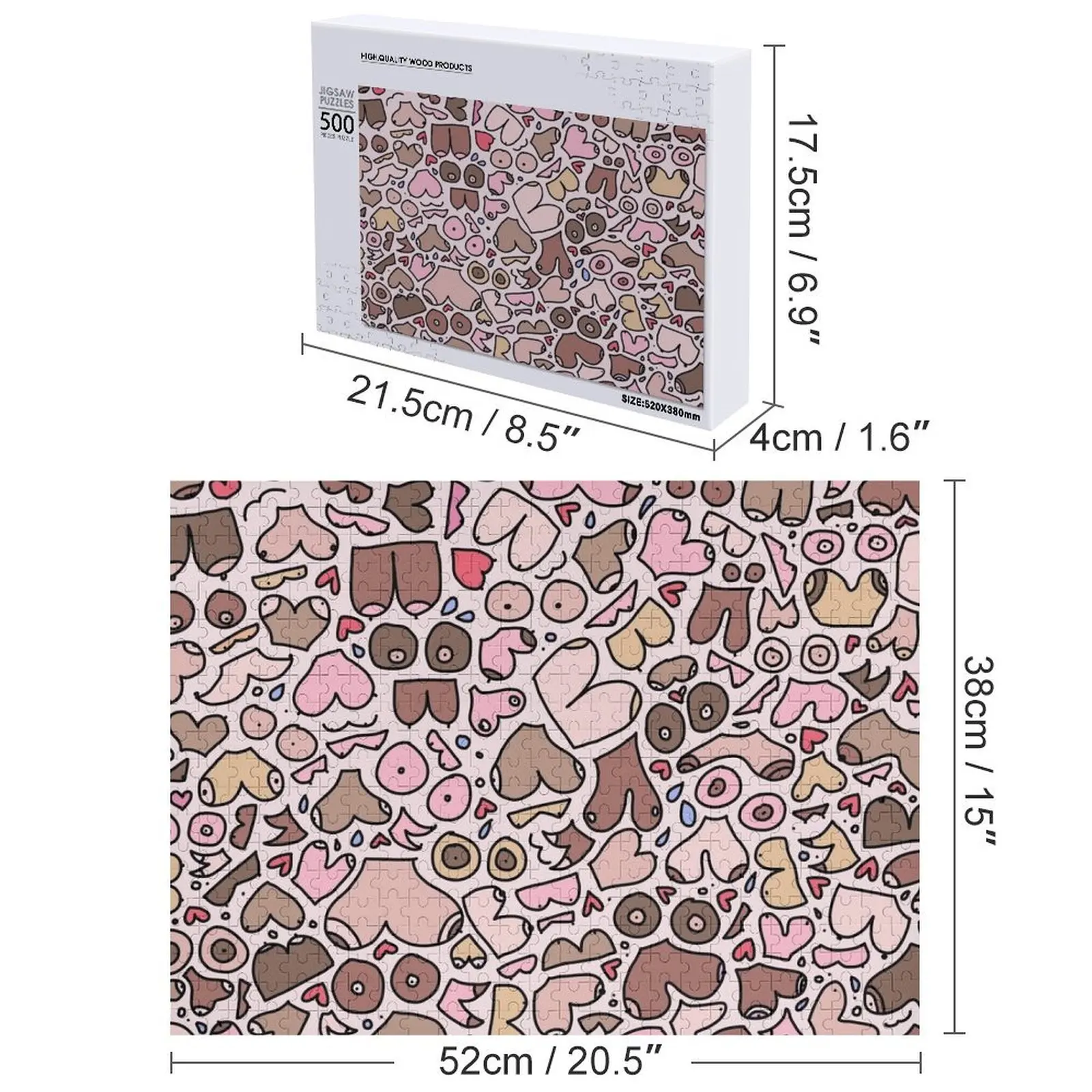 romantico modello boobie Puzzle con nome in legno Puzzle personalizzato per adulti in legno