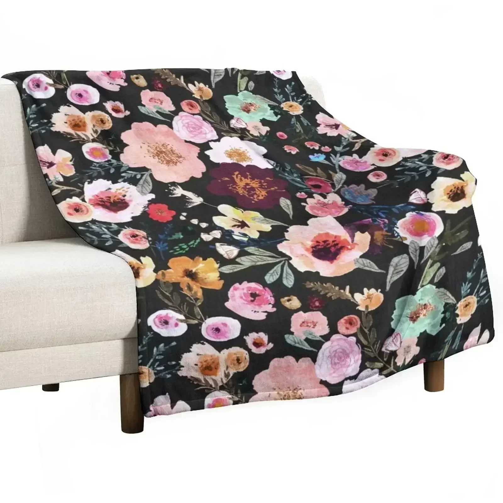 

Burst into Bloom (midnight) Throw Blanket christmas gifts Heavy for babies Blankets