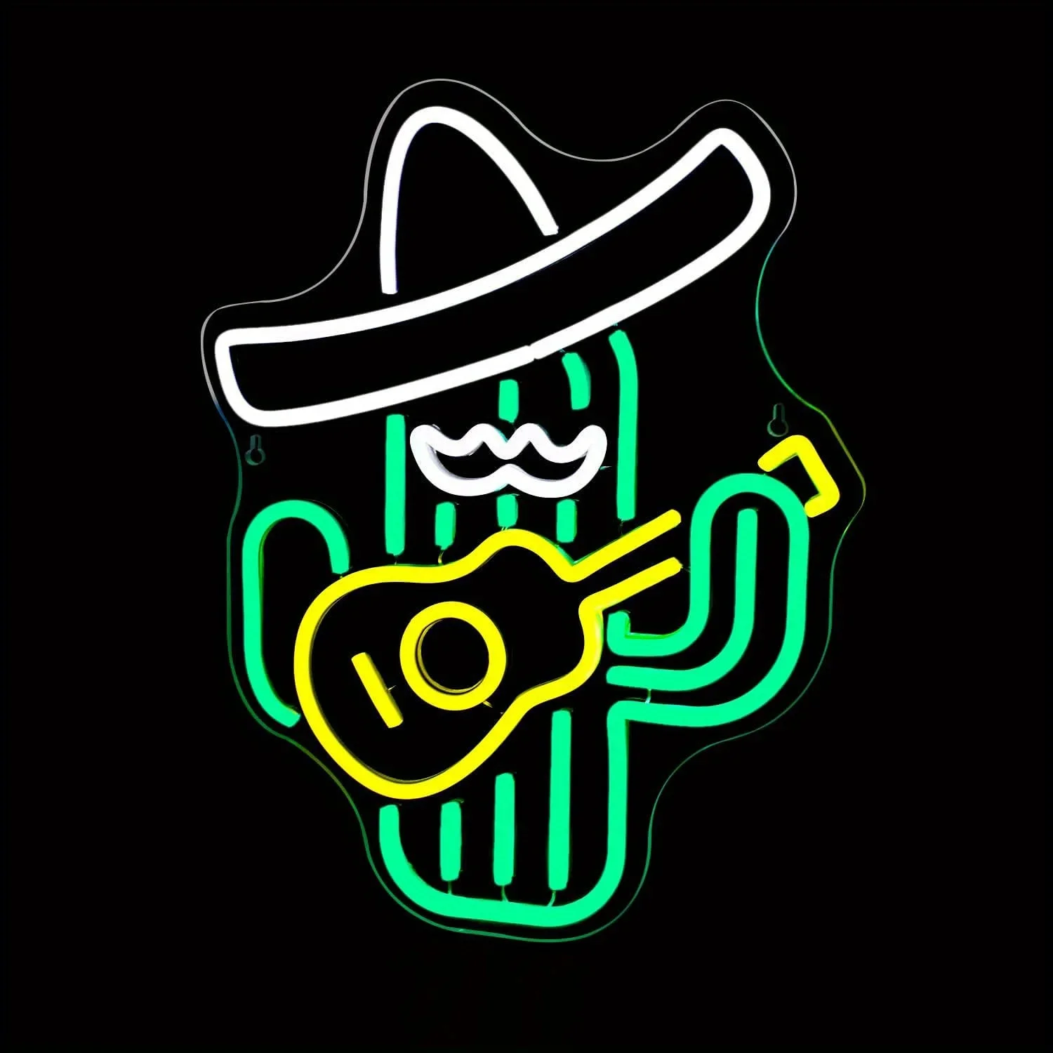 Green Cactus LED Neon Sign with Cowboy Hat Accent - Wall Decor for Bedroom, Game Room, Home, Parties & Shops,Perfect Gift Idea