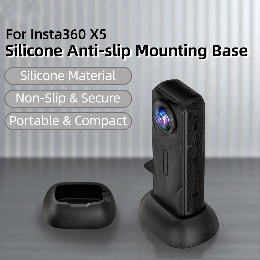 

Soft Silicone Desktop Base Anti-Slip Stable Mount Stand Durable Protective Holder for Insta360 X5 Action Camera Accessories