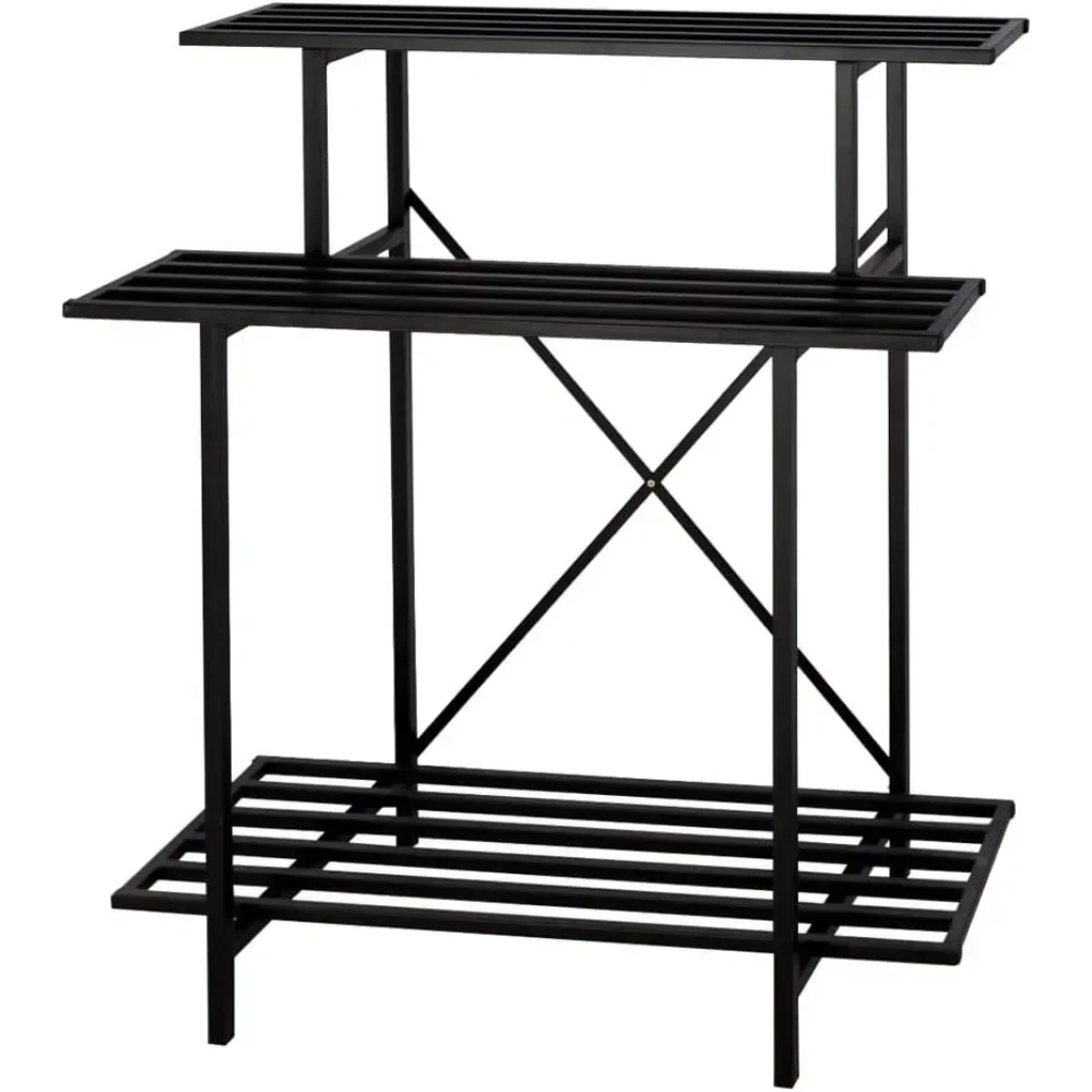 plant stand indoor, 3 Tier Sturdy Plants Stand Space-Saving Heavy Duty for Home, plant stand indoor