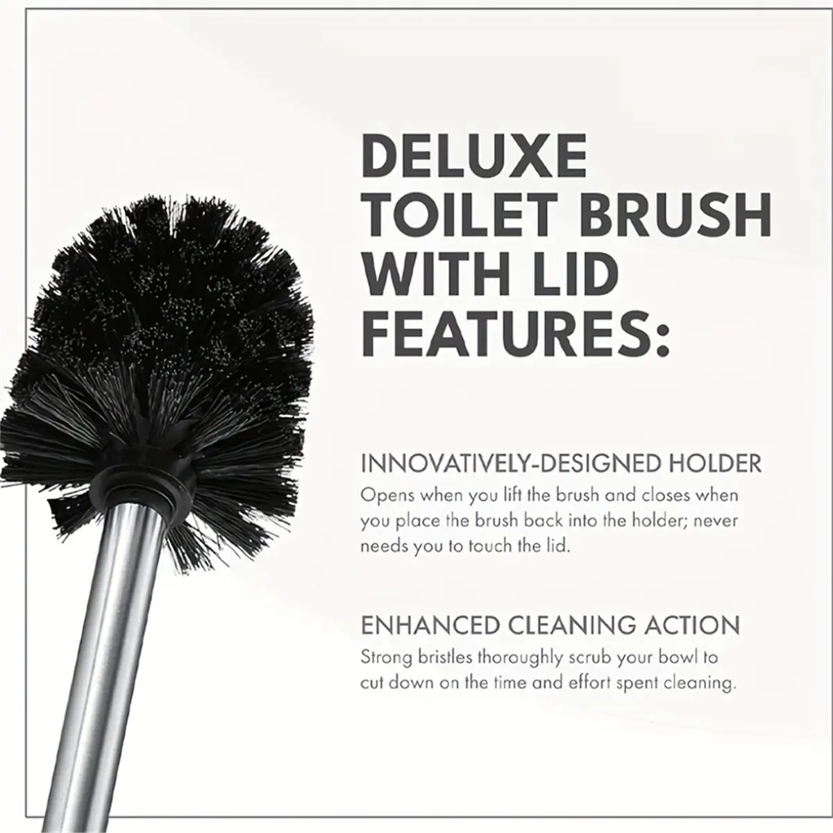HAPPYDAY~ Têtes de rechange pour brosse de toilette avec manche en acier inoxydable, brosses de nettoyage de cuvettes de toilettes robustes, brosse de récurage détachable