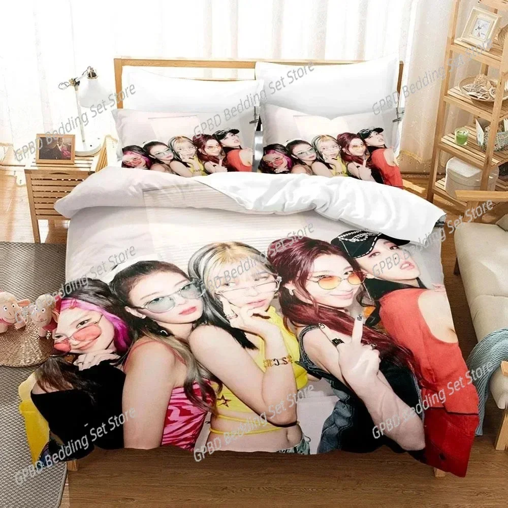 New Kpop Group ITZY Bedding Set Boys Girls Twin Queen Size Duvet Cover Pillowcase Bed Kids Adult Fashion Home Luxury