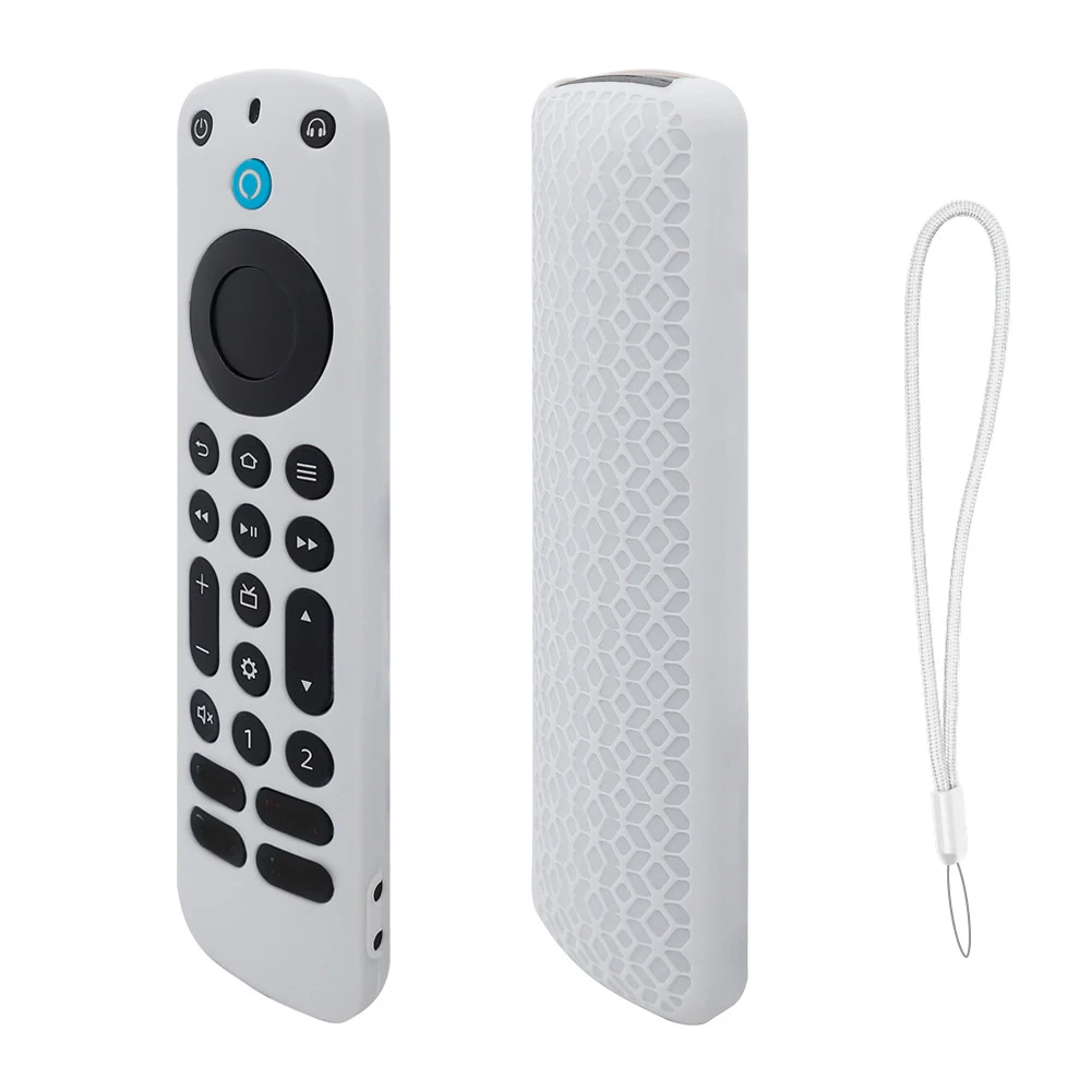 غطاء لجهاز التحكم عن بعد باللون الأزرق المضيء لعام 2022 Alexa Voice Remote Pro من السيليكون لمكافحة فقدان التلفزيون بديل لجهاز التحكم عن بعد