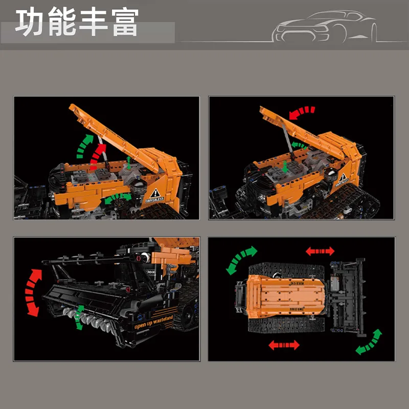 1650 elementów Inżynieryjny Buldozer Zdalnie Sterowany Klocki Konstrukcyjne Zabawka dla dzieci z Aplikacją Trudny Montaż Inteligentny Pojazd do Zabawy