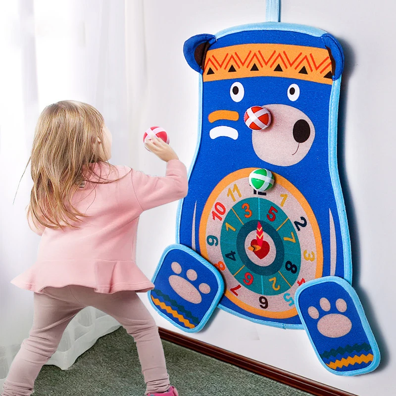 

Dart Board for Kids with 8/16/24 Sticky Balls, Hand Pads, Hook, Darts Board Games for Kids Christmas, Safe & Classic Toy Gift