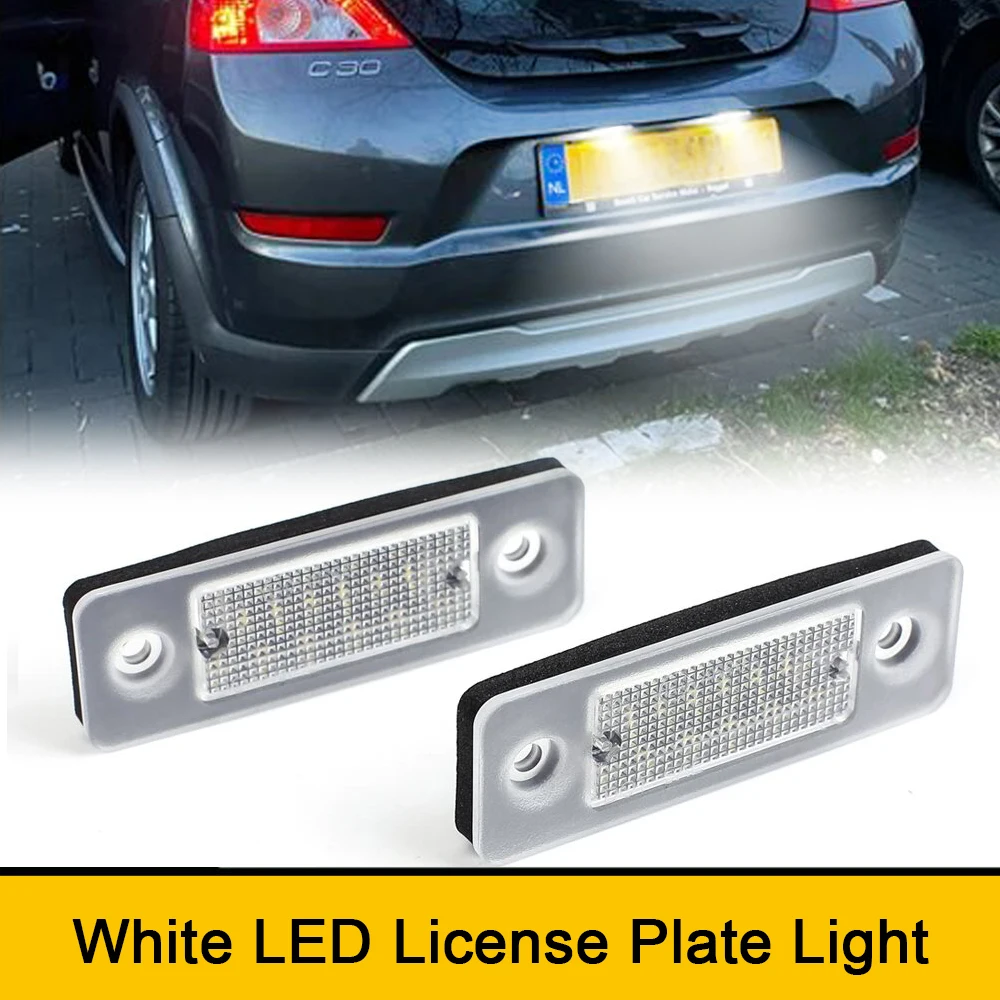 

6000K Car Assembly LED Number Plate Lights Canbus For Volvo C30 2008-2013 Backup Reverse Warning Lamp 2PCS