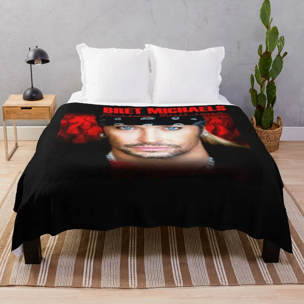 Bret Michaels Face Tour 2019 Dedekyo 5 Throw Blanket Luxury Brand Bed linens for winter Giant Sofa Blankets