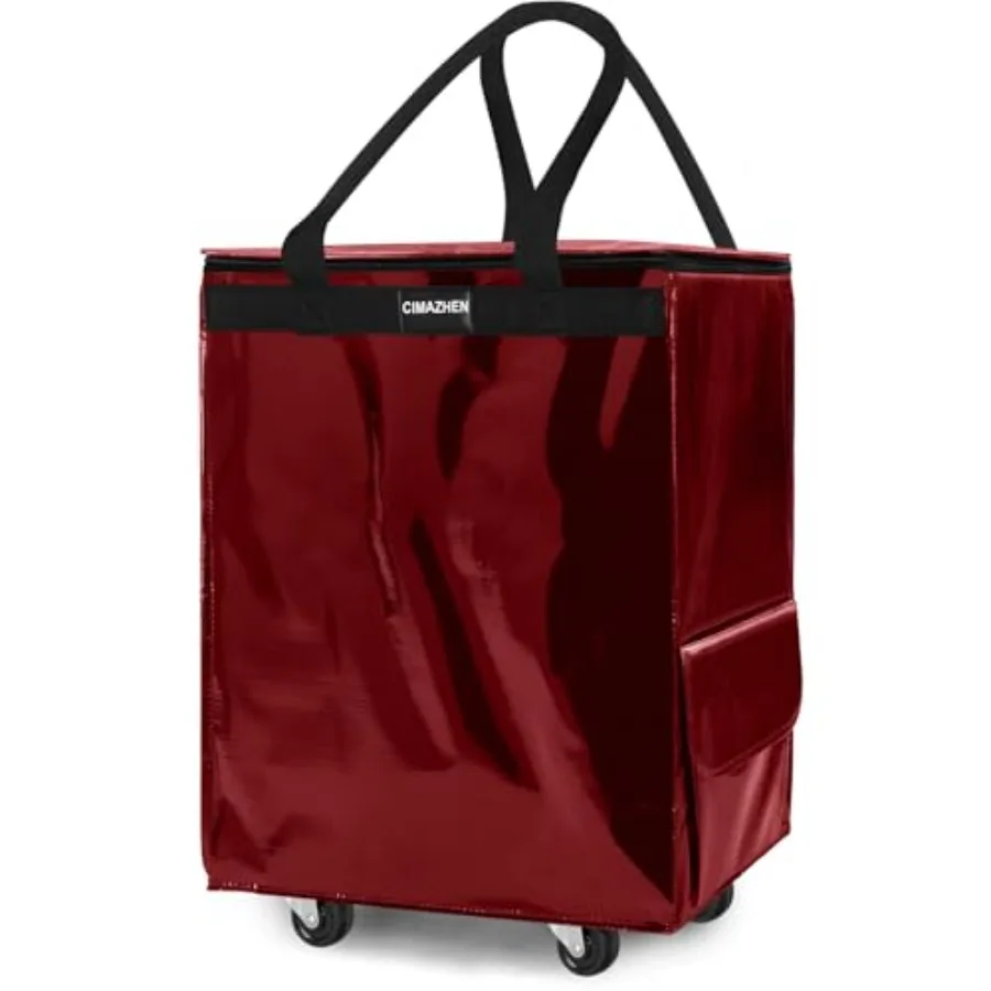 

Reusable Grocery Bag on 4 Wheels Foldable Rolling Tote Bag with 3 Handles and Zipper Storage Organizer for Groceries Rolling Sh