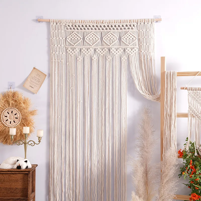 

Macrame Curtain Window Doorway Boho Bathroom Divider Wall Hanging for Living Room Bedroom Bohemian Home Decor Wedding Backdrop