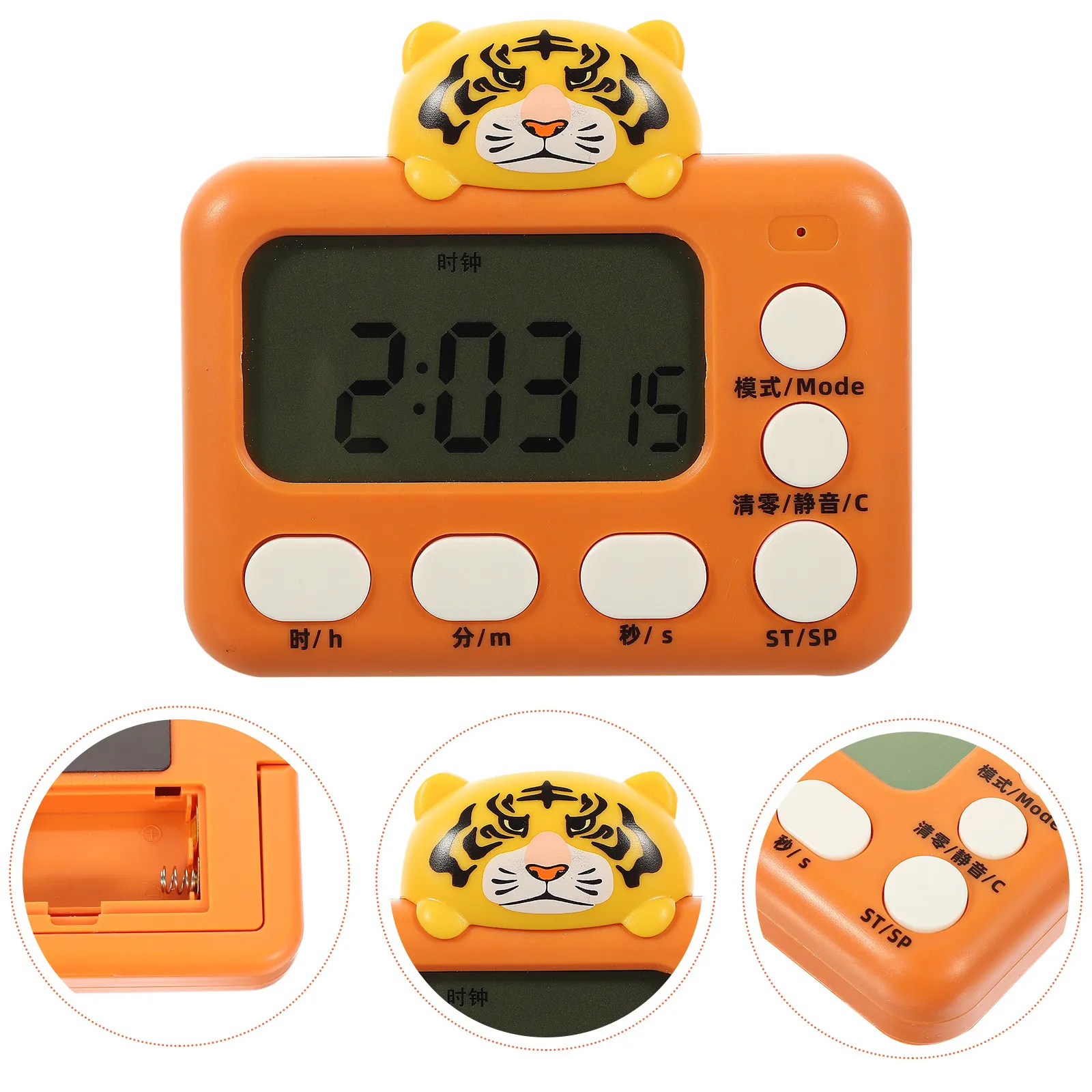 Digital Timer Silent Countdown Clock Alarm Mode Magnetic Back Stand for Kitchen Baking Cooking Student Exam Study Office