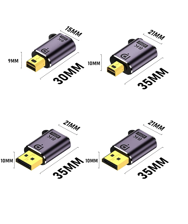 Mini Display Port DP 1.4 displayport Adapter Converter Female to Male 8K 60Hz 4K Video For Laptop Mac Computer Monitor Projector