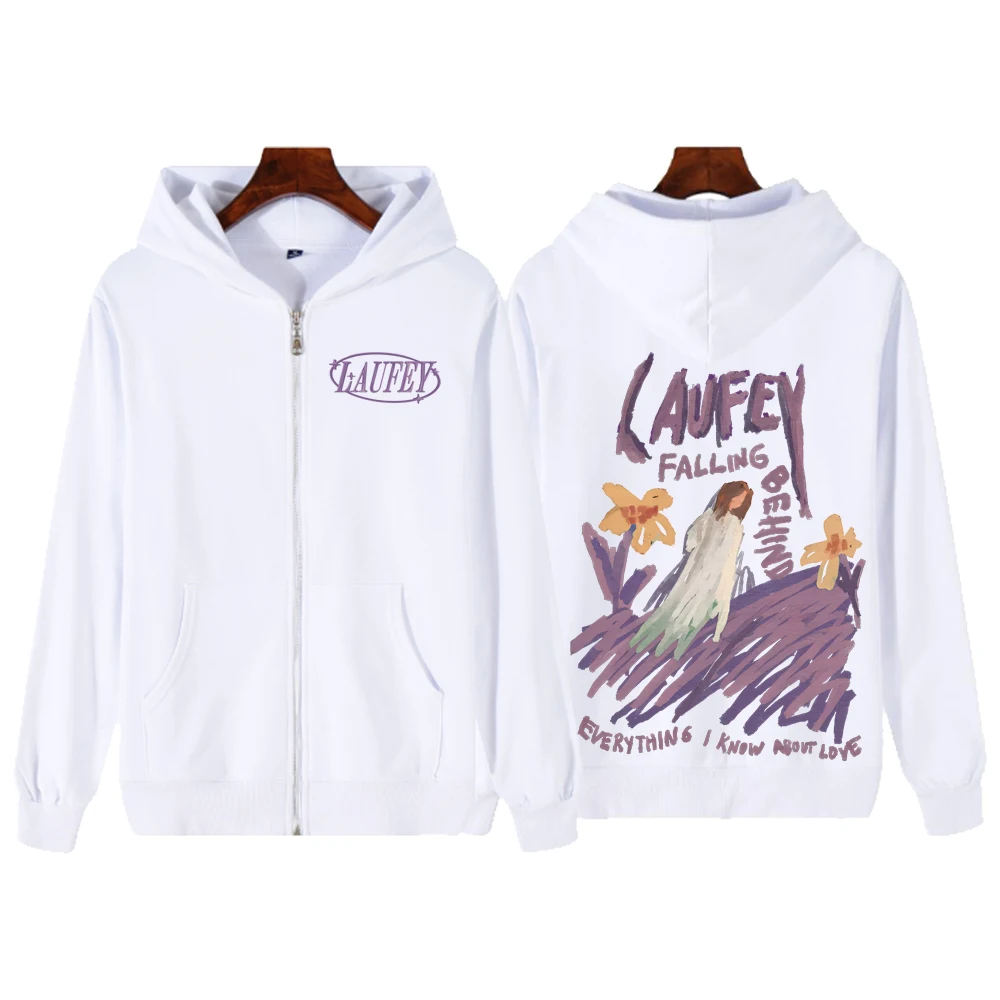 Laufey The Goddess Tour Zipper Hoodie Everything I Know about Love Bewitched Harajuku Pullover Sweatshirt Zip Up Jacket Coats