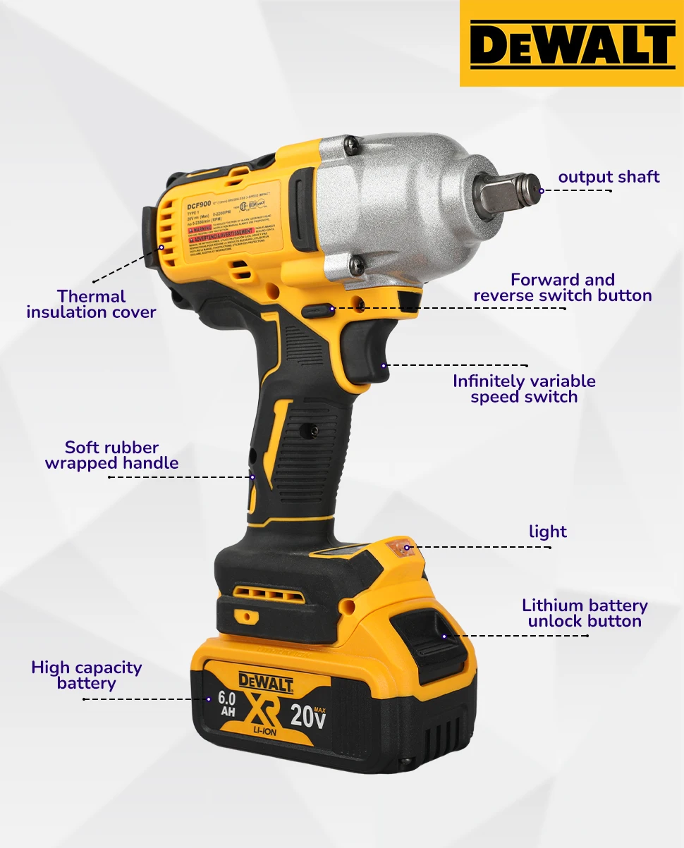 DeWalt DCF900 impact wrench detail 6