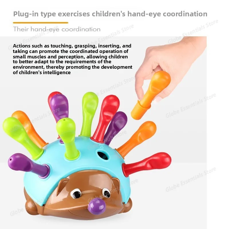 Hedgehog Montessori Educational Toy Fine Motor Toys for Toddlers Learning Counting & Training Develop Concentration Sensory Gift