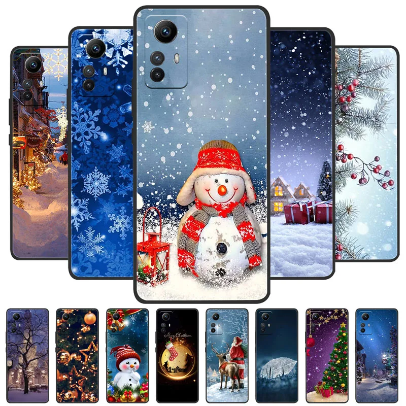 Christmas Silicone Soft Case for Xiaomi Redmi Note 12S 12 4G Cover Bumper for Redmi Note 13 12 Pro Plus 4G 5G Bumper Funda