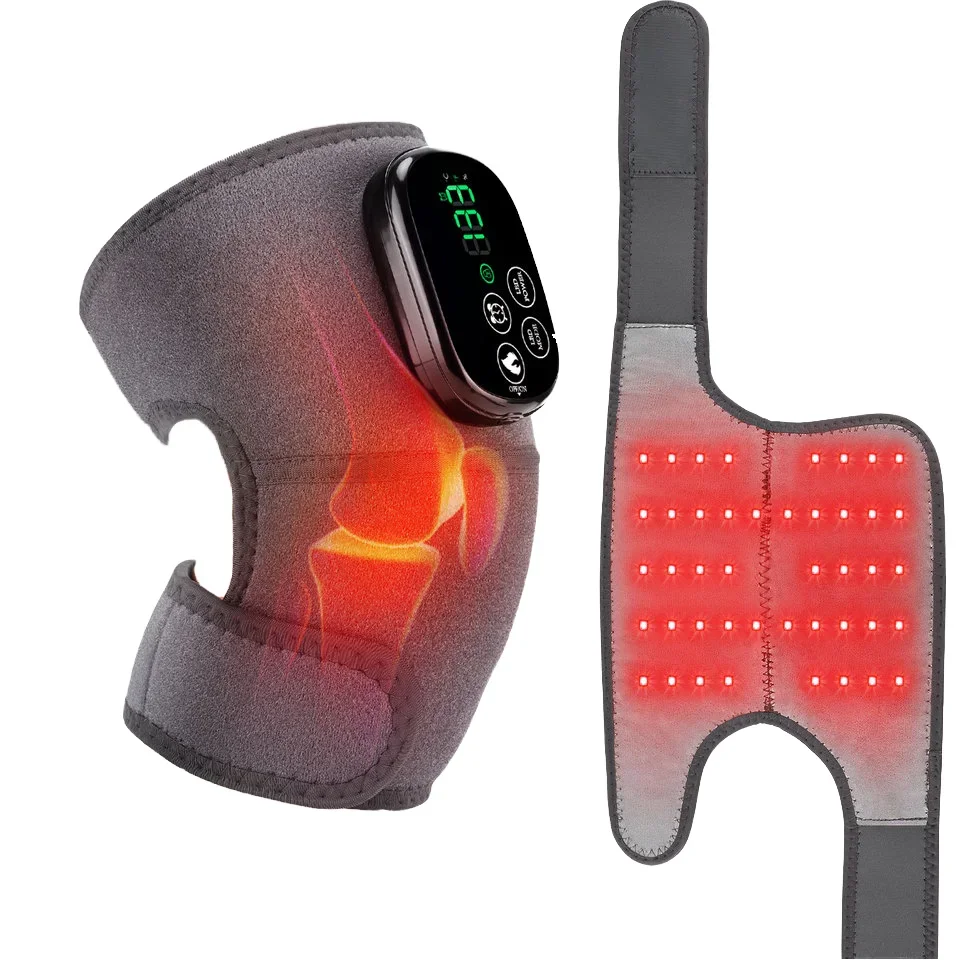 Manufacturer Cordless 660nm 850nm Infrared Red Light Therapy Heating Knee Massager for Joint Elbow Shoulder Pads Pain Relief