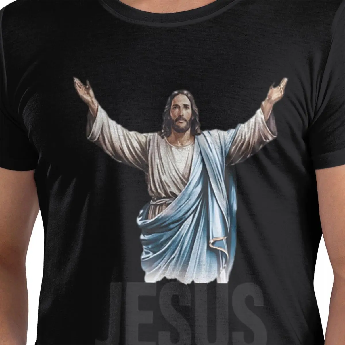 

Футболка из 100% хлопка «Иисус любит тебя», мужские футболки большого размера, мужские футболки с круглым вырезом и коротким рукавом, S-6XL