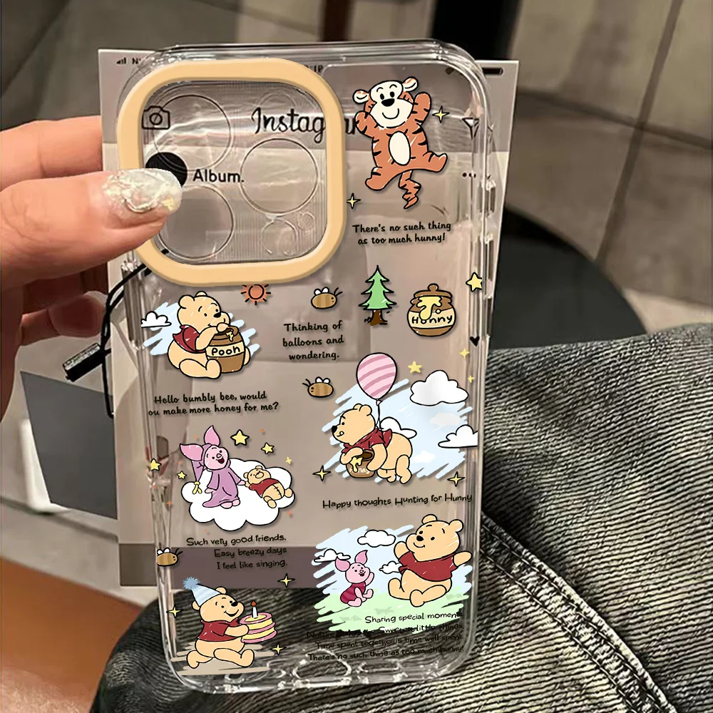 Disney Winnie Clear Space Phone Case, Transparent, Xiaomi, Redmi Descriptions 8, 9, 9A, 9s, 10, 11, 12, 12C, 13, 13C, K30, K50, 10C, Pro Plus, 4G, 5G