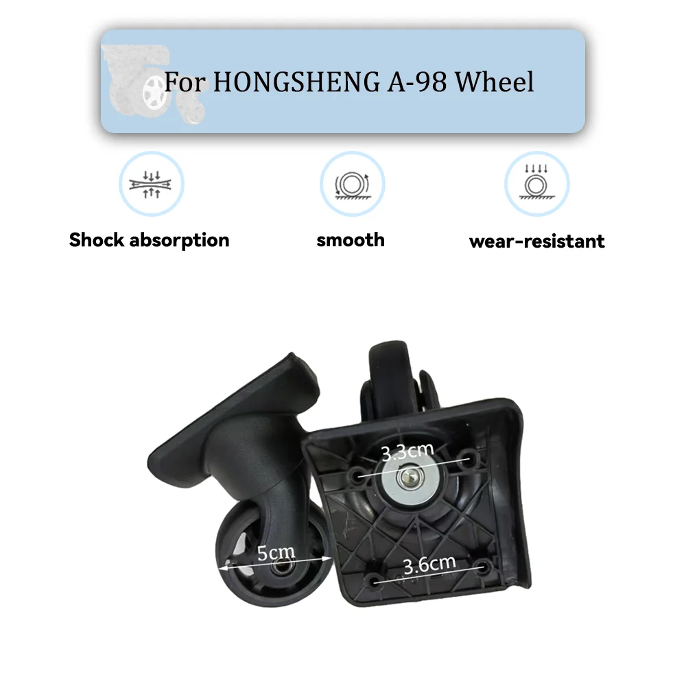 For HONGSHENG A-98 Universal Wheel Black Replacement Suitcase Silent Smooth Shock Absorbing Rotating Durable Accessories Wheels