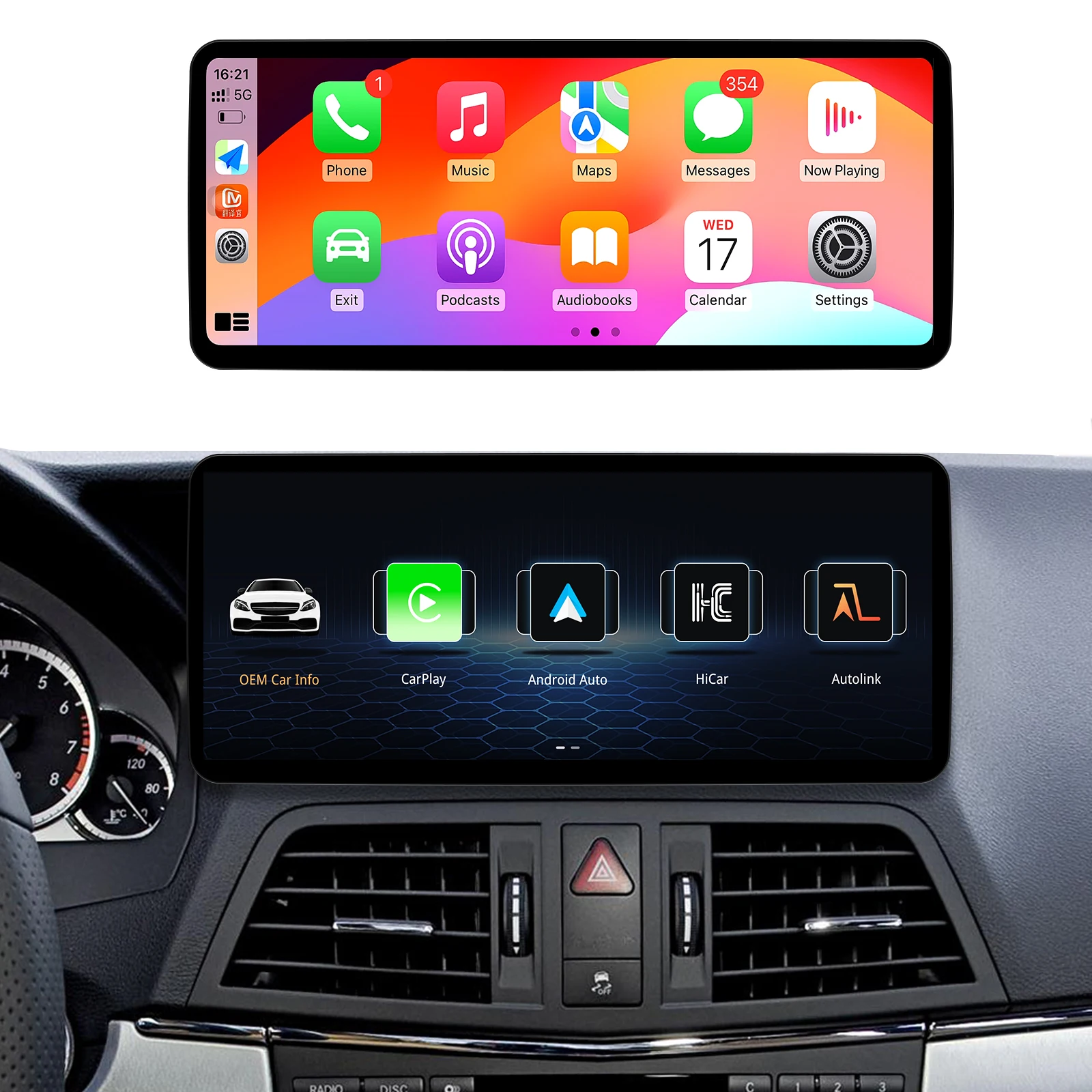 12.3 "Ultra Stretto Linux Android Auto CarPlay Per Mercedes Benz Classe E C207 W207 4.0/4.5/5.0 Radio Multimedia Stereo ScreenAudio