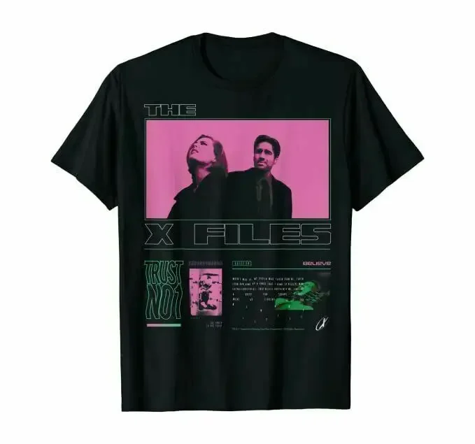 The X-Files Scully And Mulder Case File Poster T-Shirt unisex cotton Black S-5XL