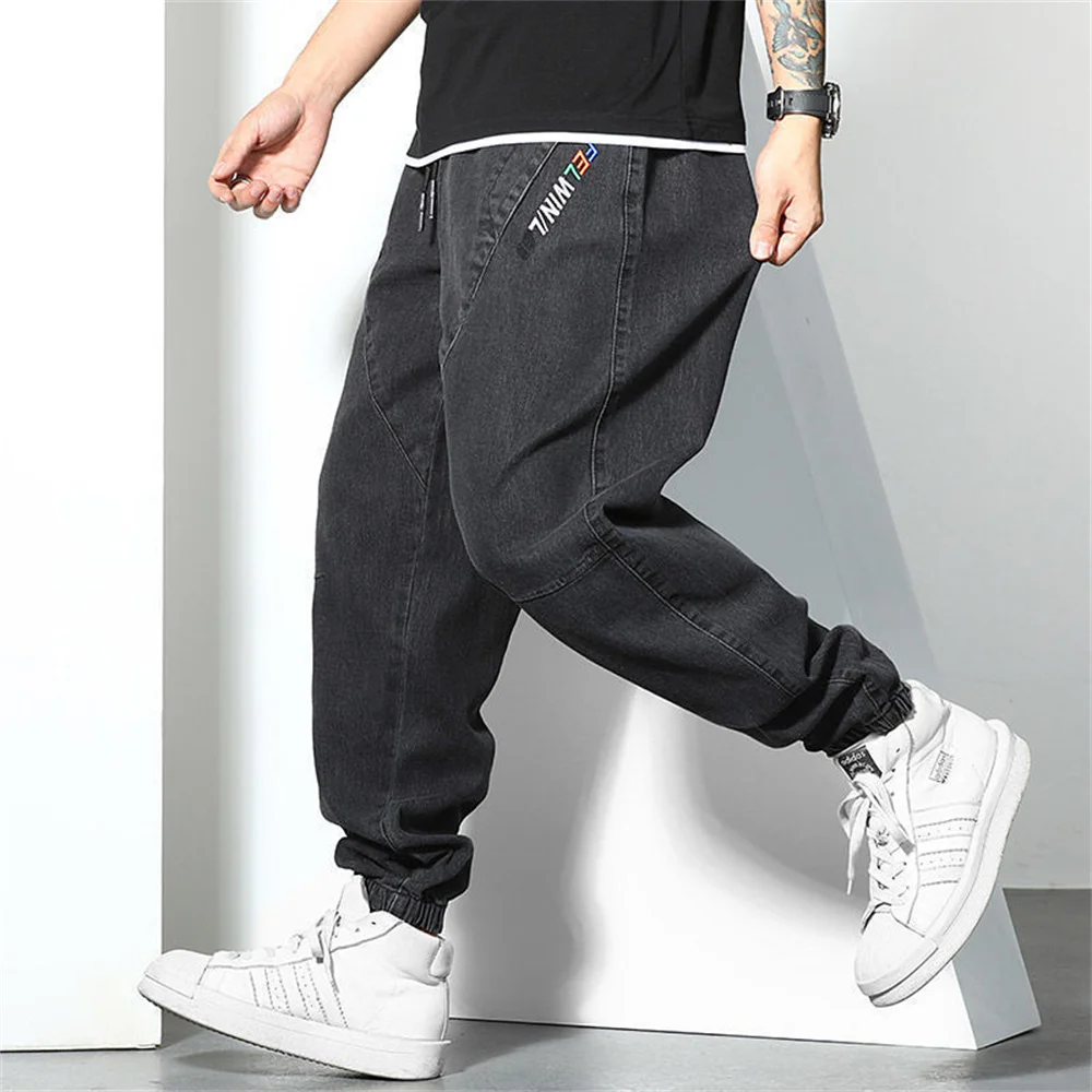 Spring Summer Black Blue Cargo Jeans Men Streetwear Denim Jogger Pants Men Baggy Harem Jean Trousers jeans for men