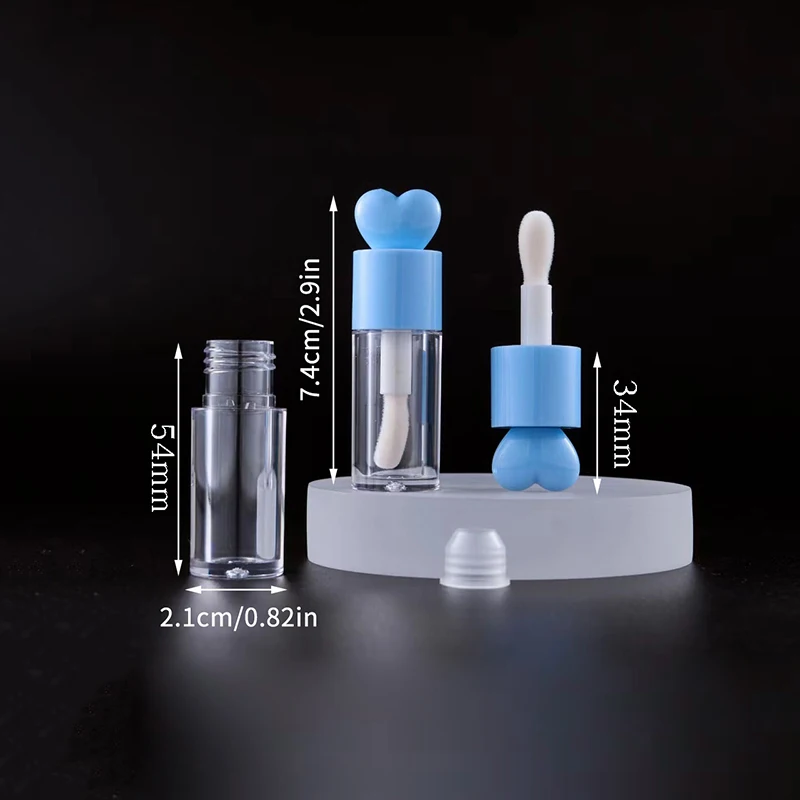 空のボトル唇釉容器ポータブルハート 4/6 ミリリットルリップグロスチューブマット太いロッド大型ブラシ容器メイクアップツール