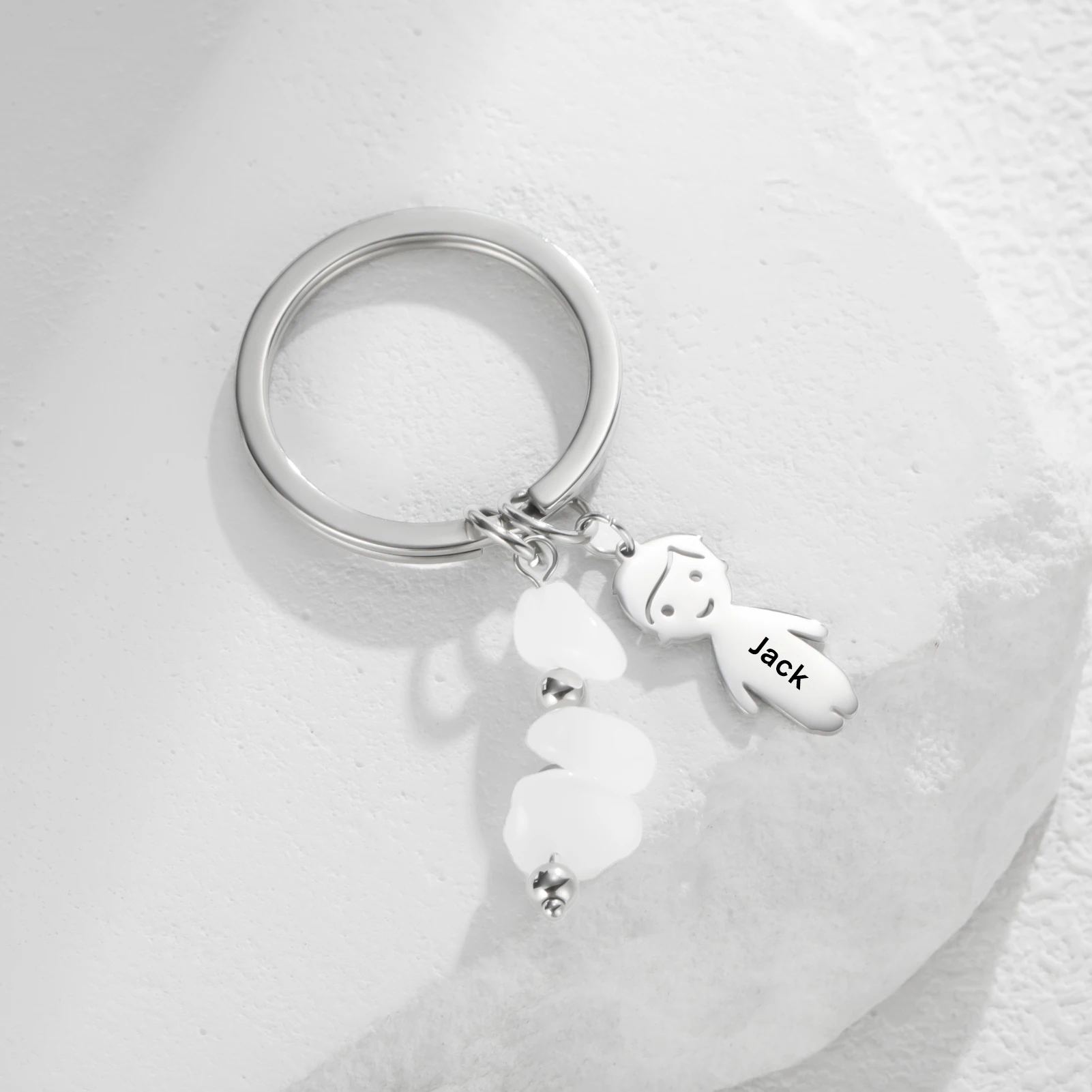 

Sipuris Customized Children's Name Boys Keychain With Zircon Personalized Custom Kids Engraved Pendant Keychain Jewelry Gift