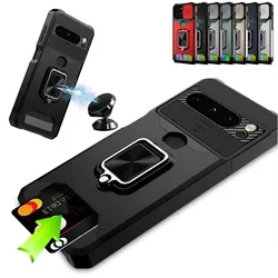 New Armor Kickstand Case For Google Pixel 10 9 8 7 Pro XL 10A 9A 8A 7A Cover Card Slot Wallet Ring Holder Fundas Shell Coque