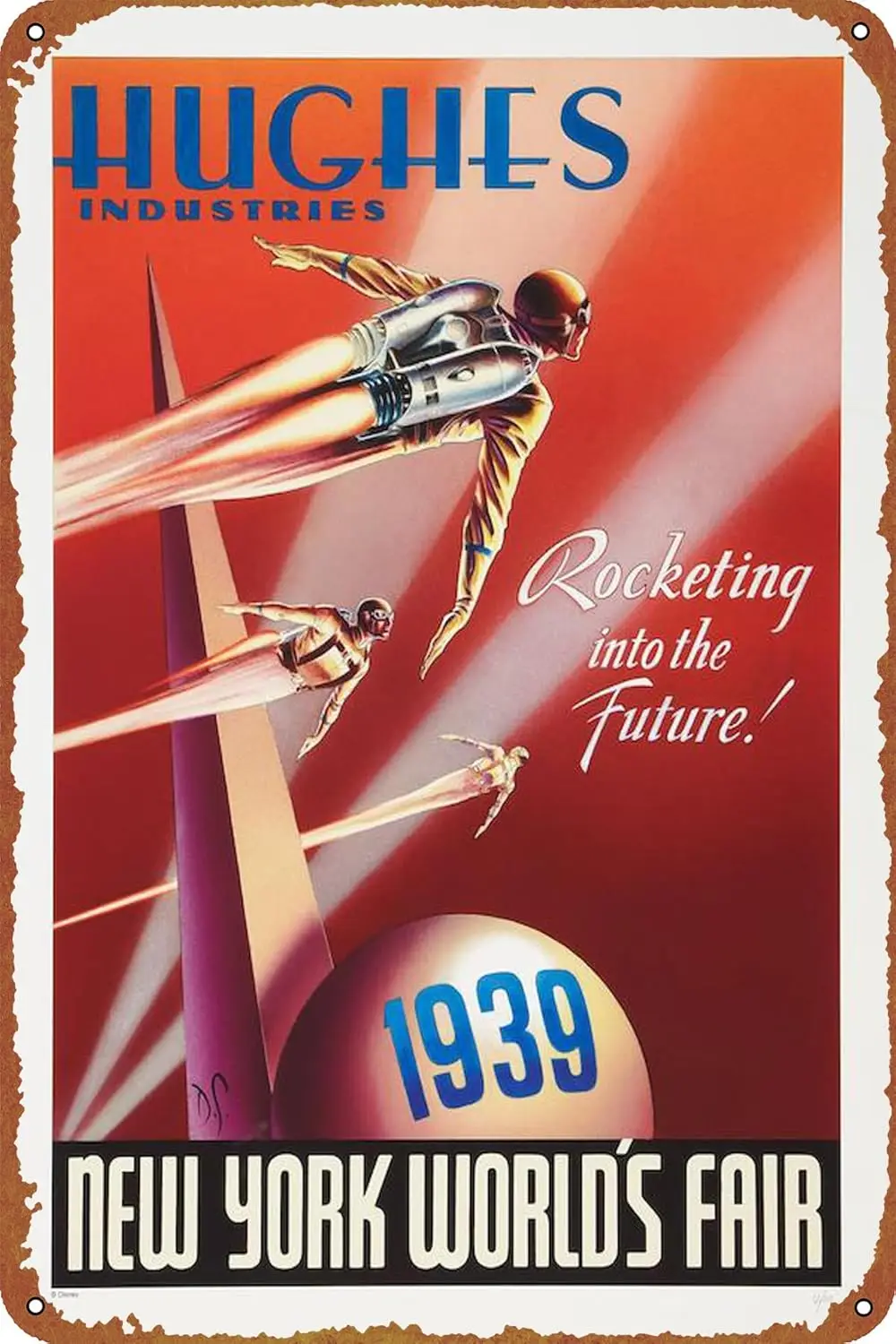 The Rocketeer Retro Poster Retro Metal Tin Sign Vintage Wall Decor Signs Metal Poster 8x12 Inch