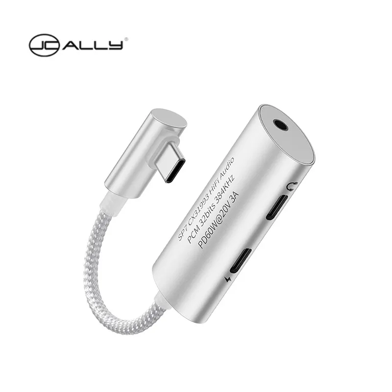 JCALLY SP7 Headphone ponsel multifungsi, upgrade baru 3-in-1 dekode adaptor Typec Dac untuk beragam skenario aplikasi
