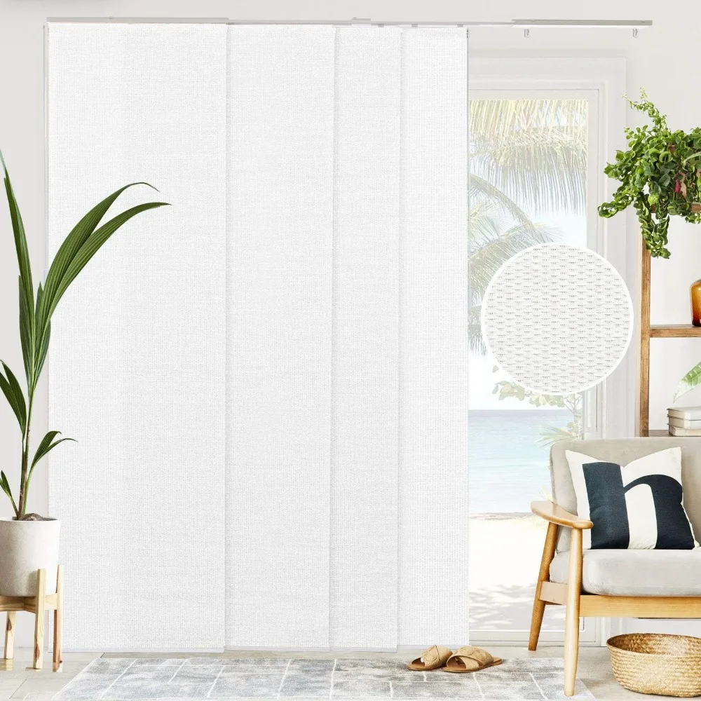 Vertical Blinds, Room Divider, Door Blinds,Blinds for Sliding Glass Doors, Temporary Wall, Closet Curtain,Room Door, Woven White