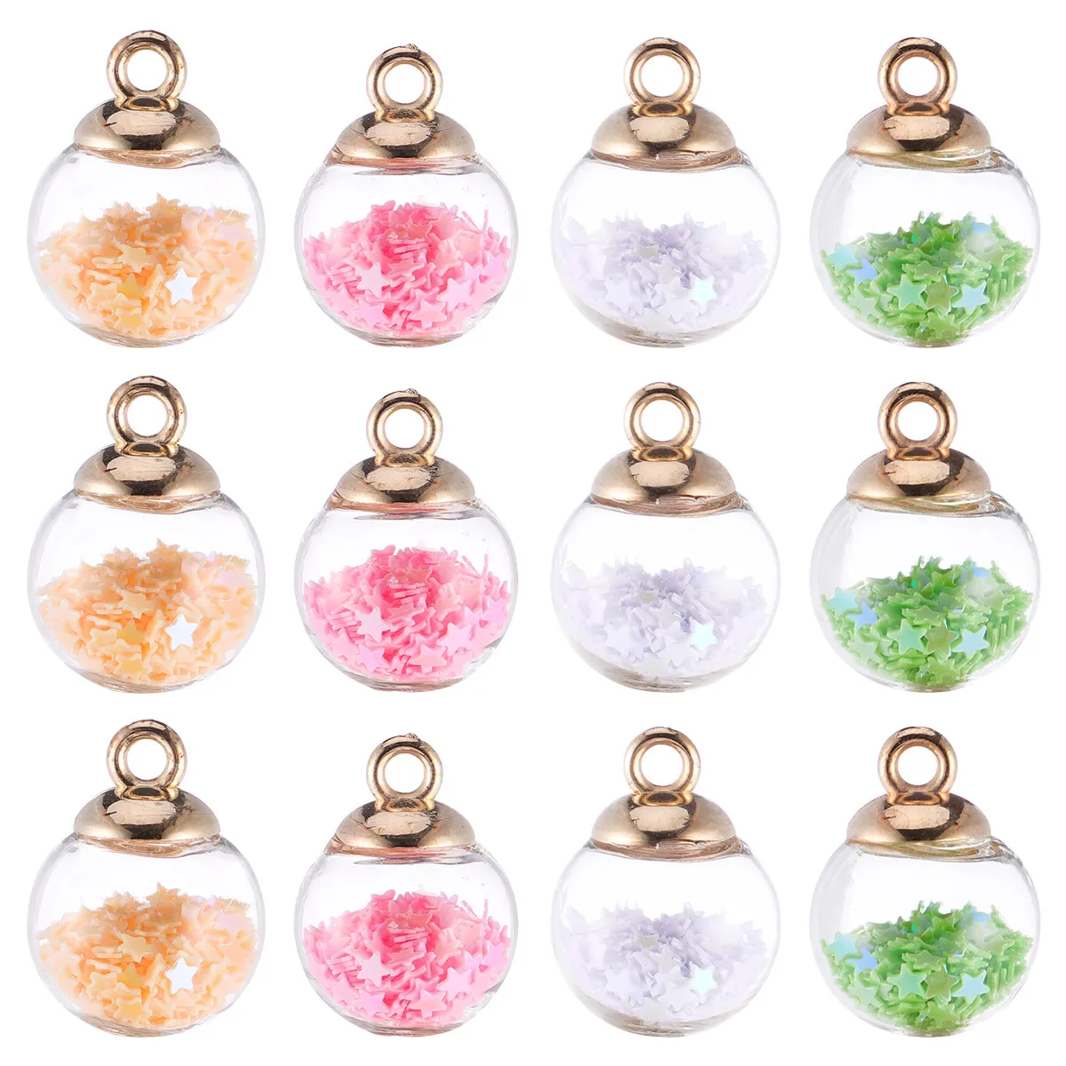 

30Pcs Crystal Balls Pendant Premium Eco Friendly Glass Charms for DIY Accessories Handicrafts Fashion Jewelry Random Assortment