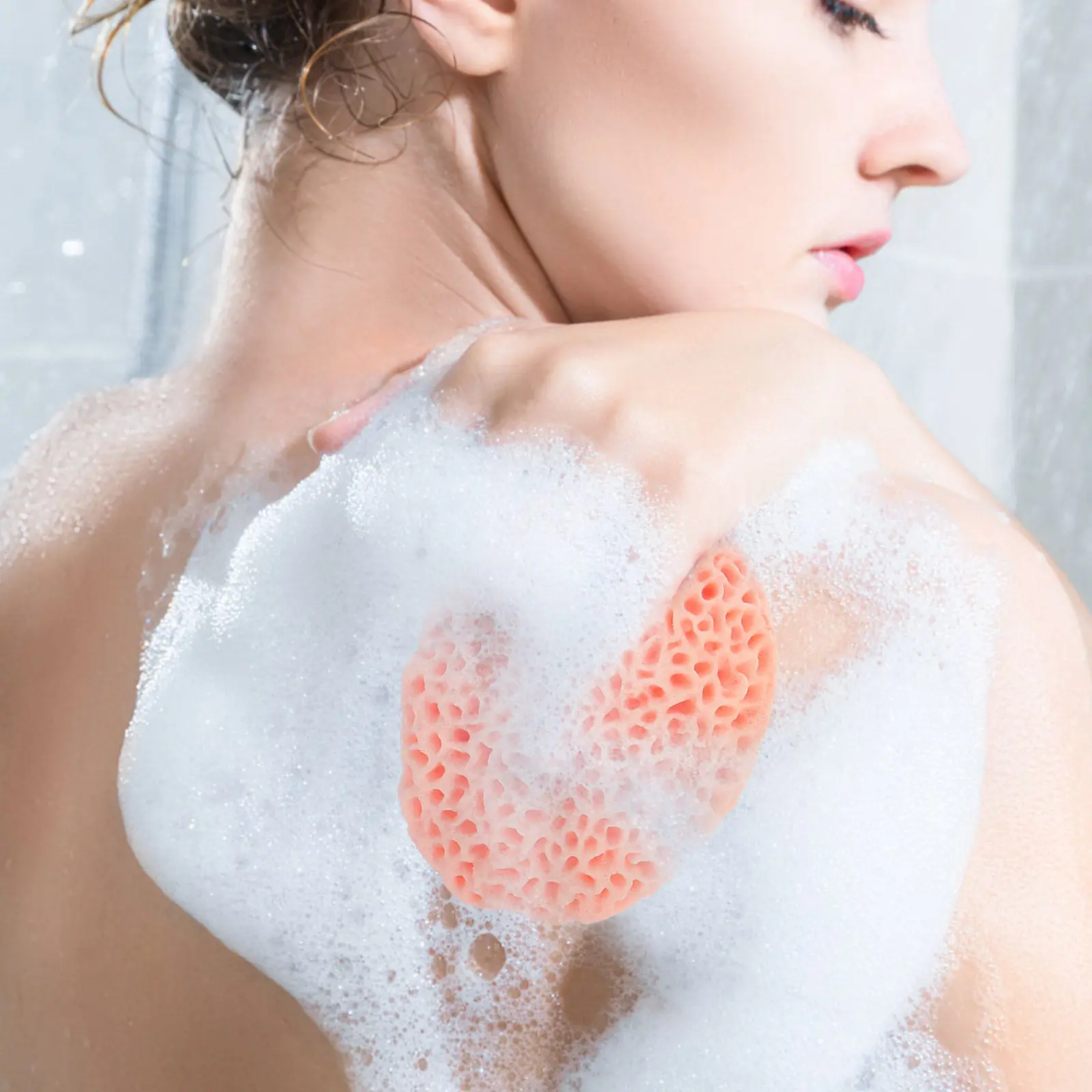 2Pcs Greek Seaweed Bath Ball Sponge Honeycomb Texture Body Scrubber Face Cleaning Sponge Soft Skin Friendly Exfoliating Bathing
