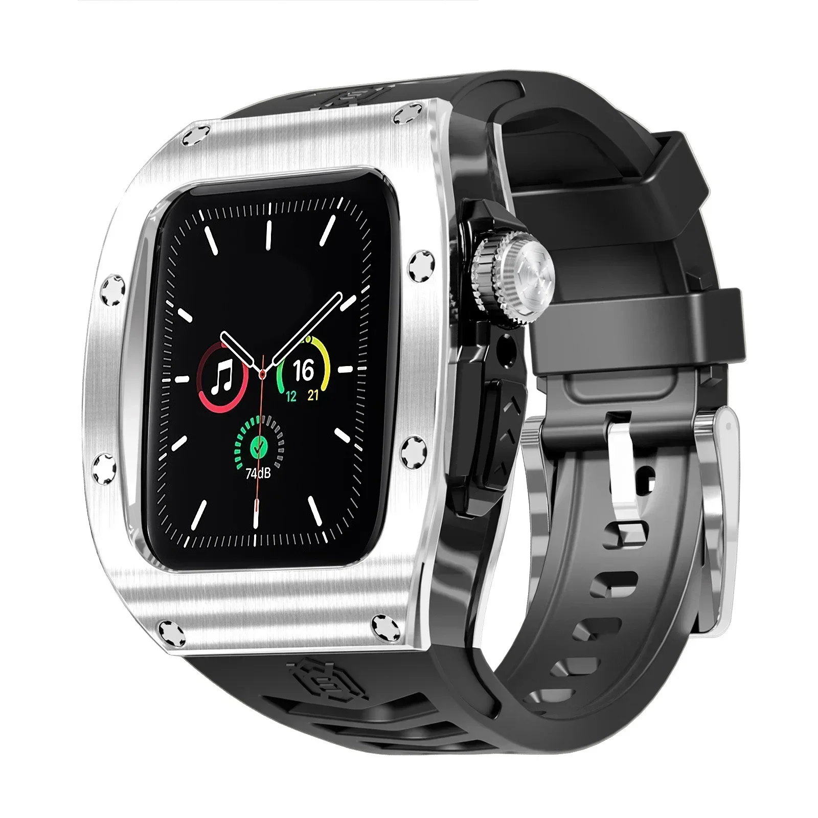 Luxuriöses Modifikationsset für Apple Watch Ultra 2 49 mm, Edelstahlgehäuse für IWatch 9 8 7 6 45 mm 44 mm Sportarmband-Ersatz – Detail 18