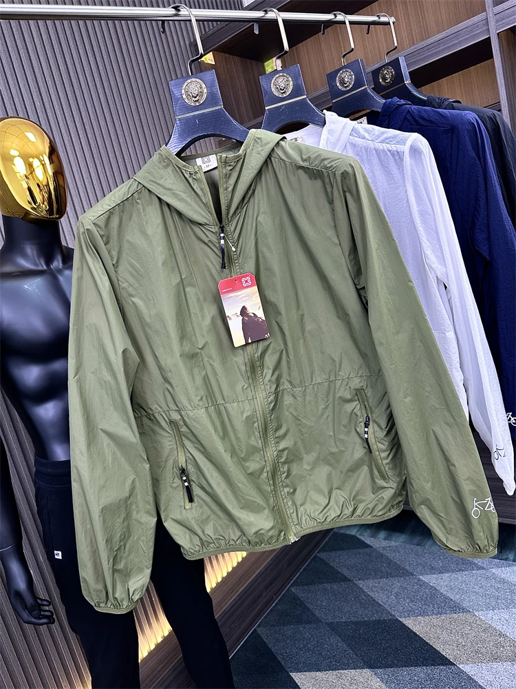 

Уличное мужское однотонное пальто с капюшоном из кожи, летнее тонкое, как крыло цикады, модное повседневное длинное пальто свободного покроя све