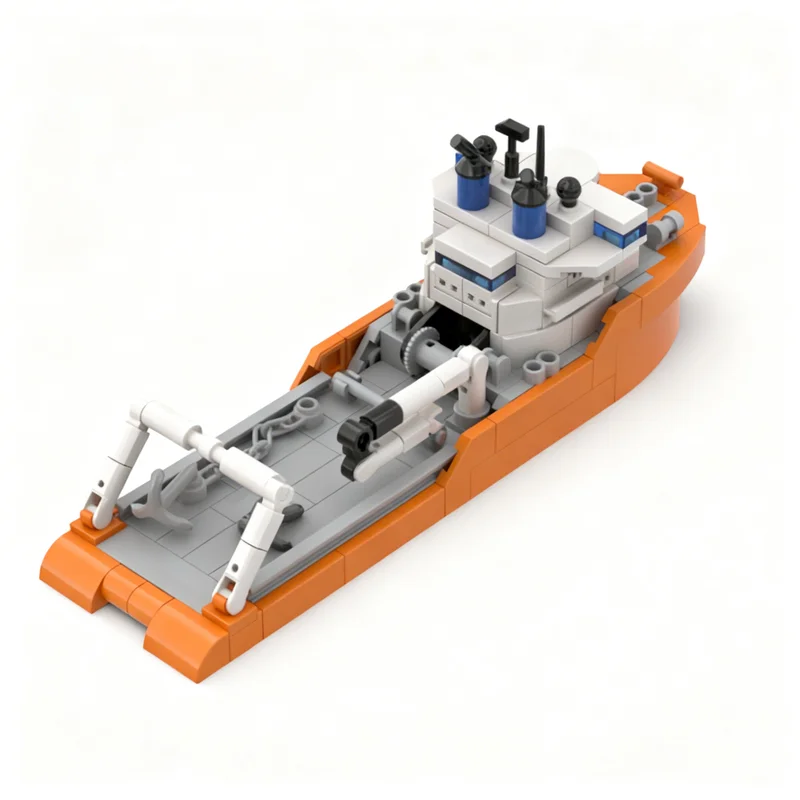 206pcs MOC Anchor Handling Tug Csm009 Pirate Ship Model Building Blocks Room Decor Tabletop Ornament Collection Gift For Adults