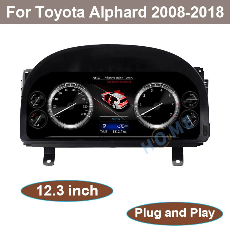 

Car LCD Cluster Instrument Multimedia Dashboard Modification For Toyota Alphard 2008 - 2018 Speedmeter Digital Cockpit Panel