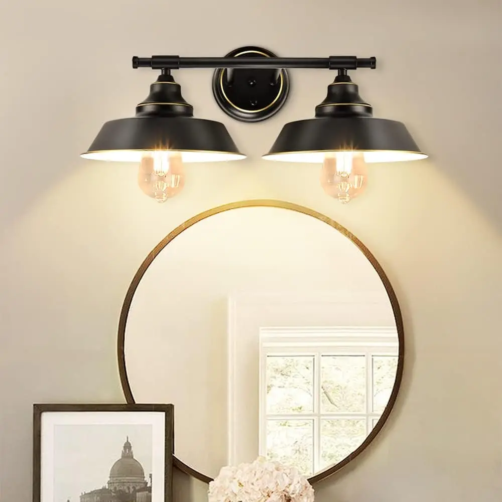 

Depuley Nordic Vertical Farmhouse Wall Lamp Industrial Metal Hanging Wall Sconce Iron Lighting Matte Black E26 for Bathroom