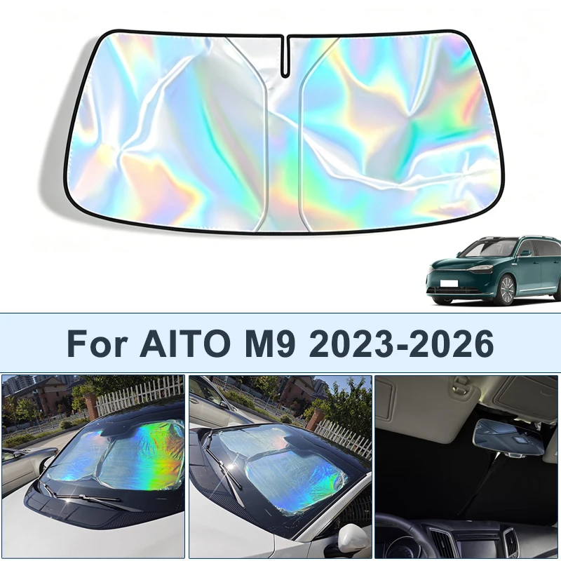 

Foldable Front Windshield Sun Shade For AITO M9 2023-2026 UV Reflective Sun Protection Cover Car Interior Accessories