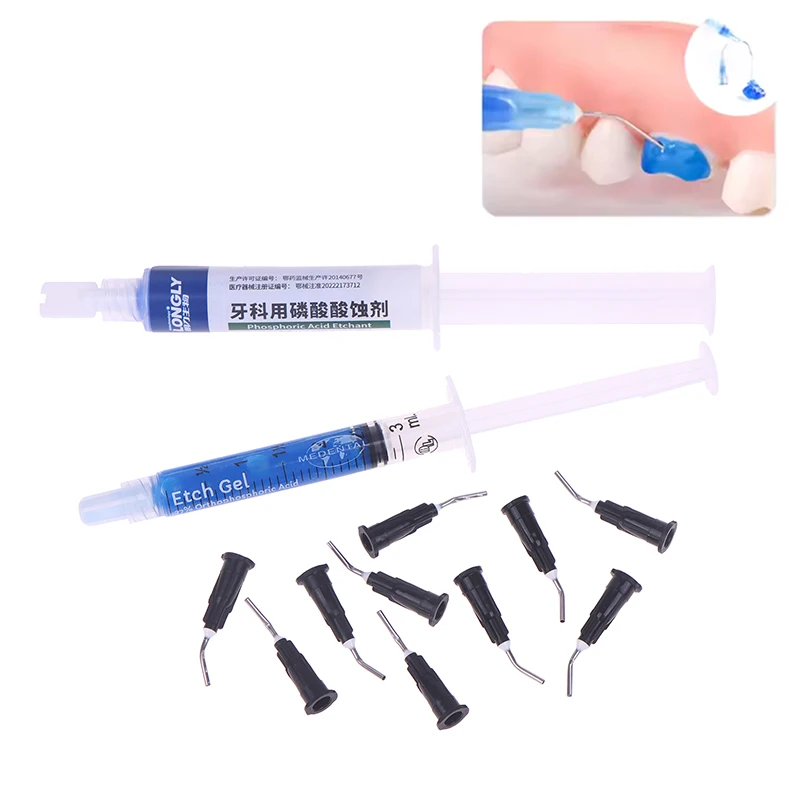 

Dental 37% Phosphoric Acid Etching Gel Etchant With 5pcs Irrigation Tip Tooth Adhesive For Tooth Adhesive Dental Tool