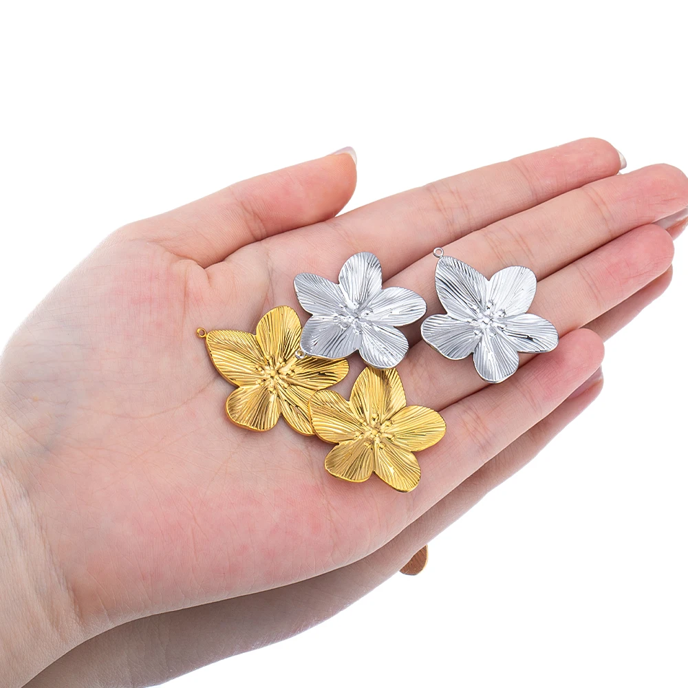 2 pcs Stainless Steel Large Flower Block PVD Gold Mountain New Ecological Project Handle Wholesale Set