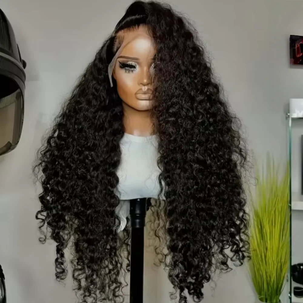 

Мягкий синтетический парик с кружевной передней частью 13*4*1, 26 дюймов, 180% плотность, без клея, черный, кудрявый, с эффектом натуральных волос, для женщин, с предварительно выщипанными прядями, для повседневного использования