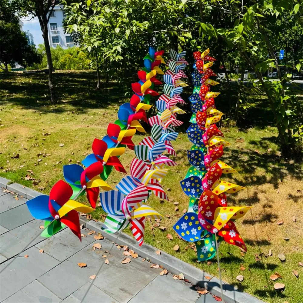 로프 스트링이 포함된 10개 세트 컬러풀 아치형 복도 풍차 스틸 와이어 로프가 포함된 컬러풀한 스트라이프 원형 서스펜션 풍차