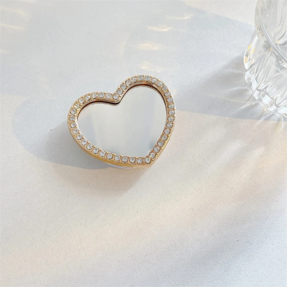 Bonito coração flor espelho griptok suporte para iphone 15 14 samsung universal acessórios do telefone suporte do telefone aperto tok suporte